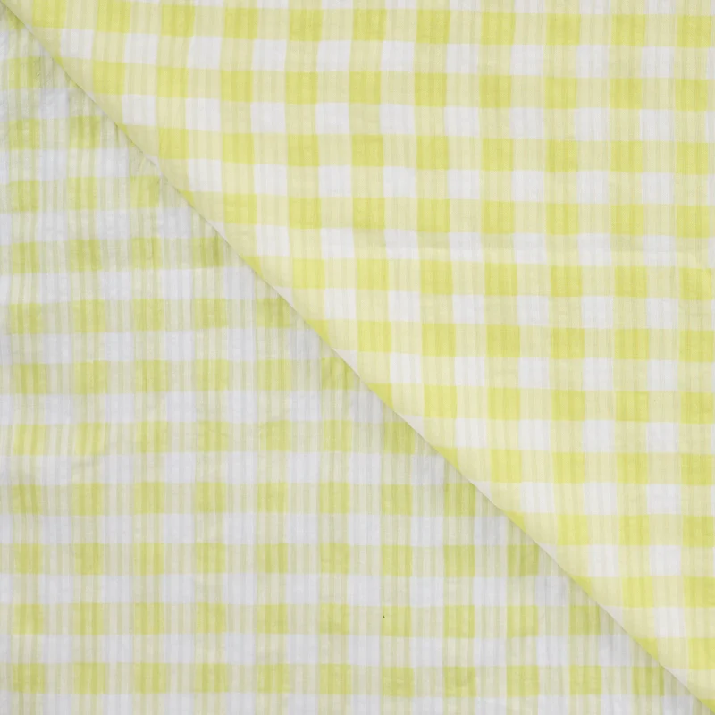 Seersucker Yellow Check by Qjutie