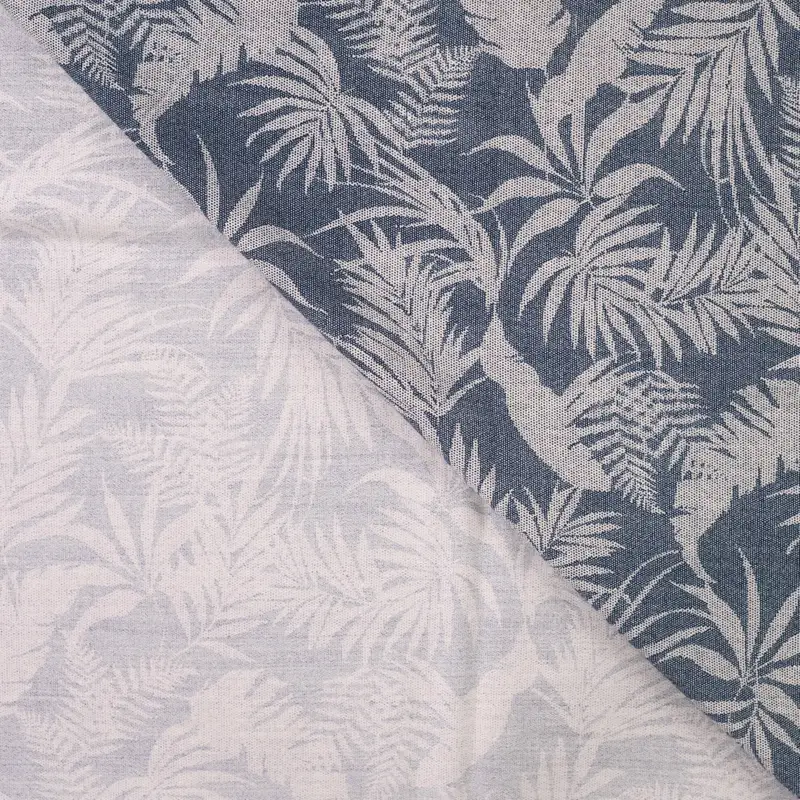 Viskose Mix Denim Palmleaves