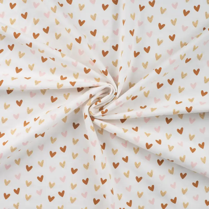 Baumwolljersey Glitter Hearts