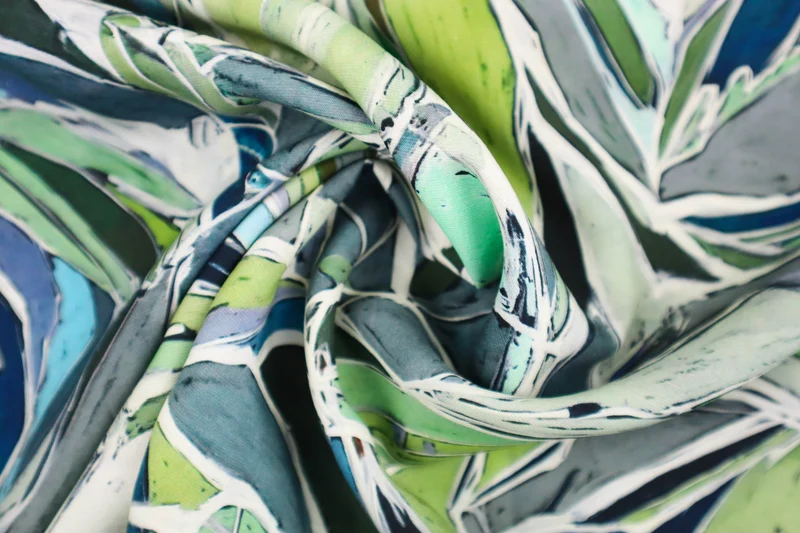 Tencel Leinen Lime Leaves