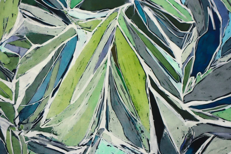 Tencel Leinen Lime Leaves