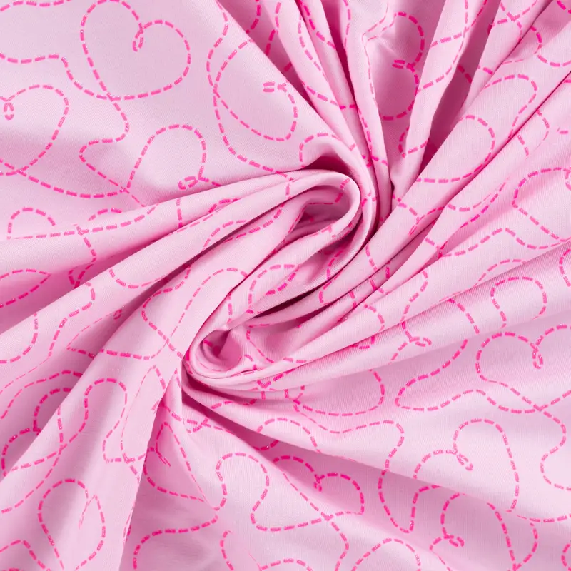 French Terry Neon Glitter Hearts