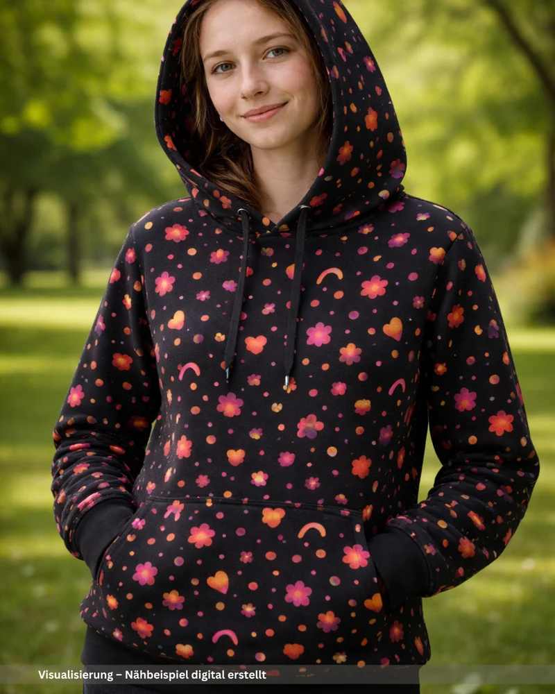 Baumwolljersey Digital Just Happy - Design 1