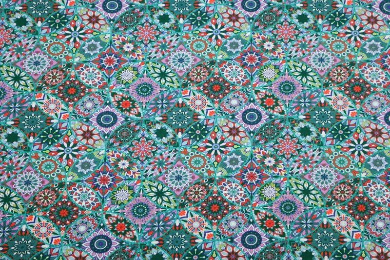 Baumwolljersey Buntes Mandala