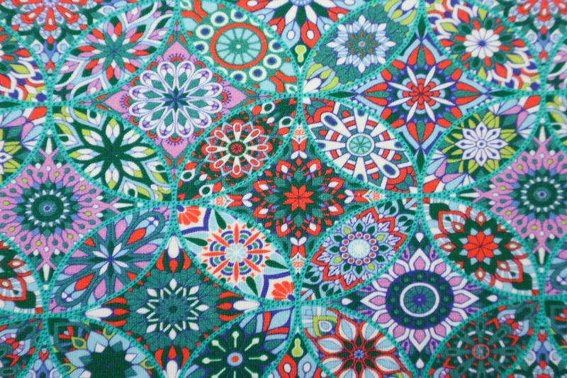 Baumwolljersey Buntes Mandala