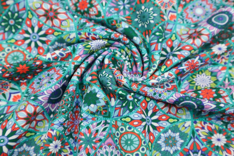 Baumwolljersey Buntes Mandala