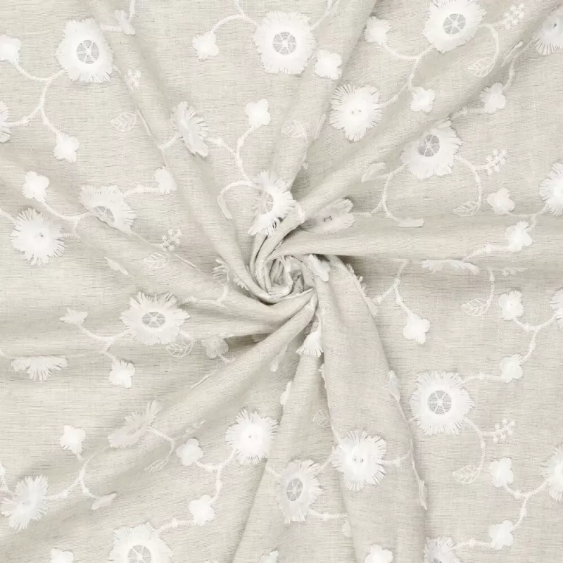 Baumwoll Mix Embroidery Catchy Natural