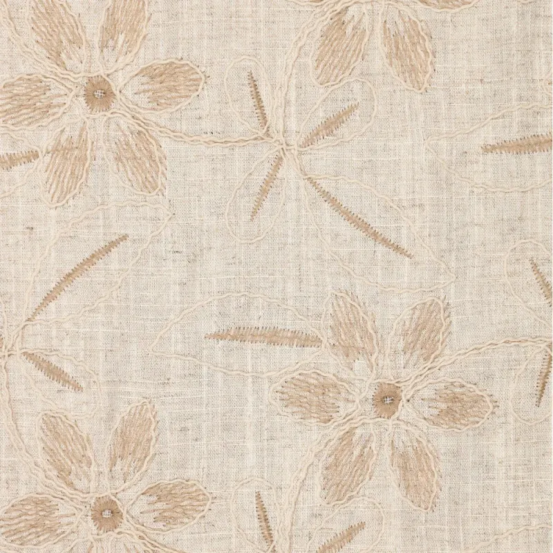 Bestickter Viskose Leinen Desert Flowers