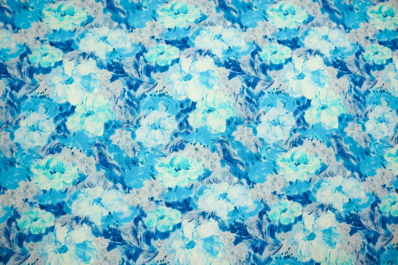 Viskosestoff Blaue Blüten SH