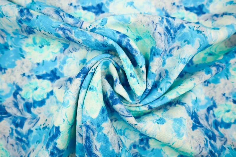 Viskosestoff Blaue Blüten SH