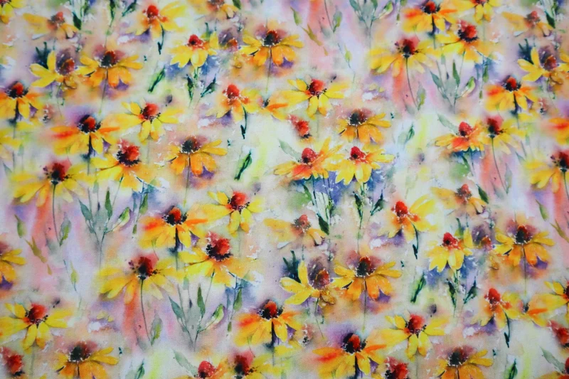 Viskosestoff Blüten Aquarell SH