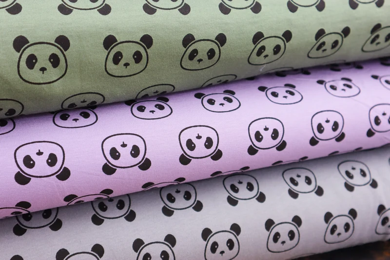 Baumwolljersey Cute Panda - grün
