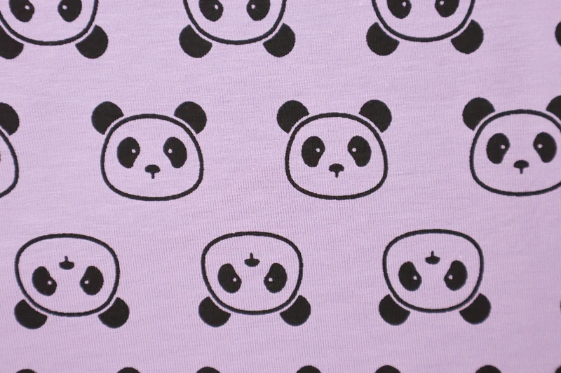 Baumwolljersey Cute Panda - flieder