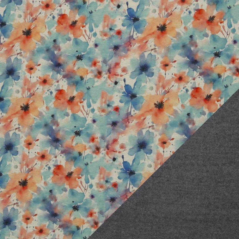 Alpenfleece Isla - Blumen Aquarell