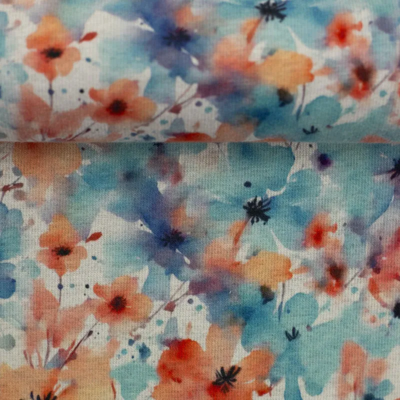 Alpenfleece Isla - Blumen Aquarell