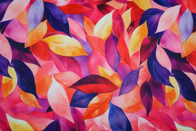 Alpenfleece Digital Colorful Leaves