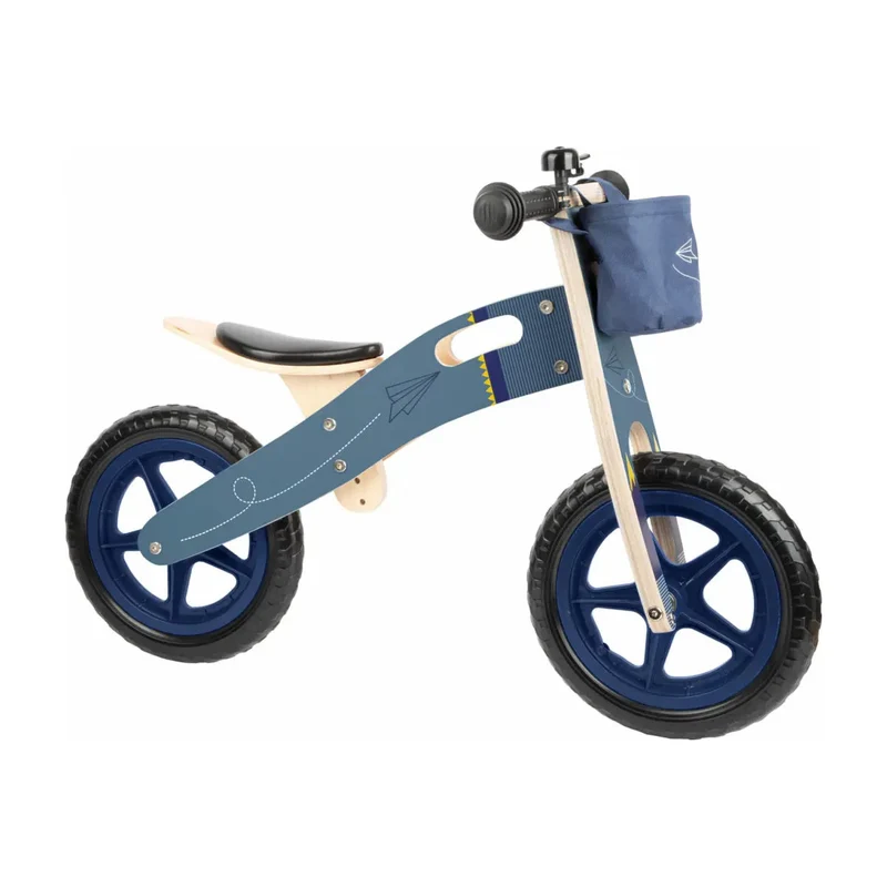Holz Laufrad blau