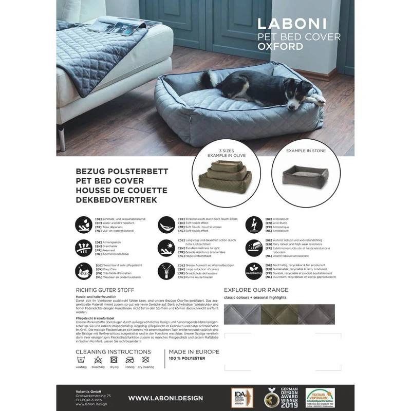 Hundebett Oxford Ortho oder Classic Olive