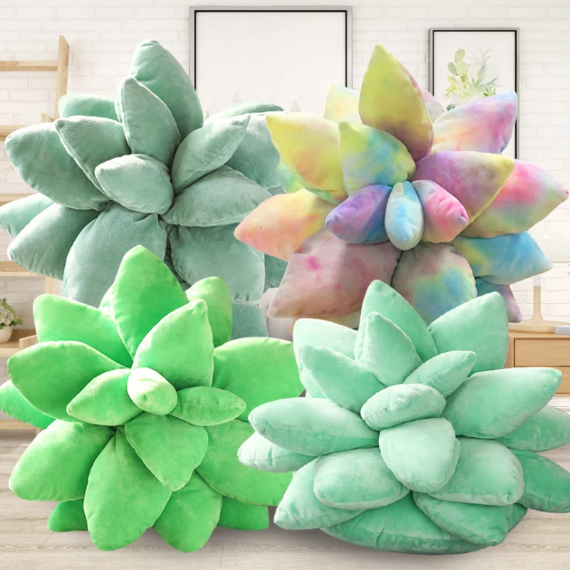 Lebensechte Sukkulenten Stoff Pflanzen Deko Element Kissen (25/45cm)