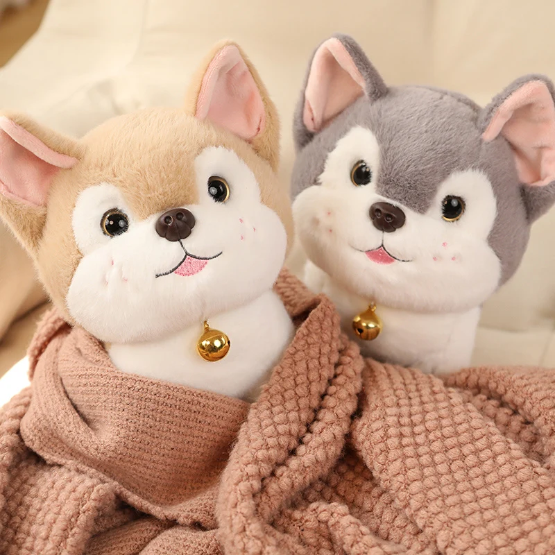 Cartoon Kawaii Süßer Husky als Kuscheltier (ca. 25cm)