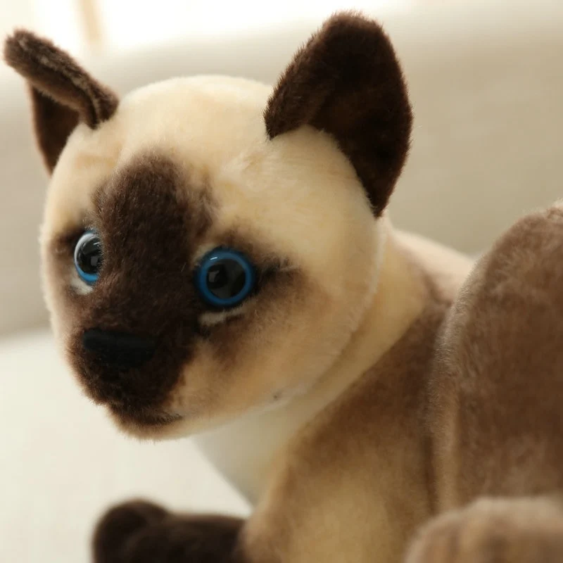 Siam Katze Plüsch Kuscheltier im Lebensechten Look