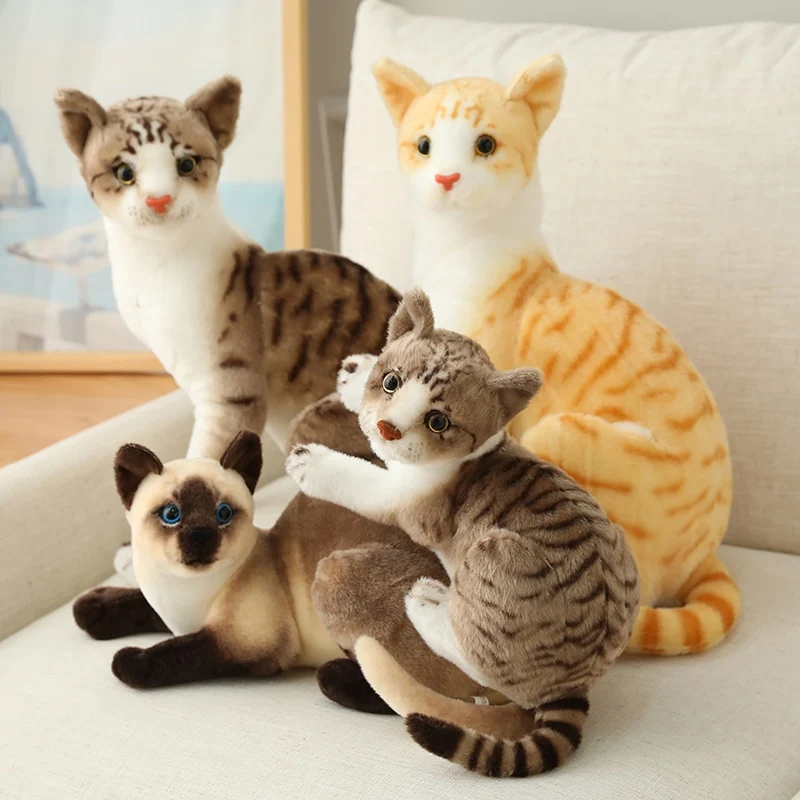 Siam Katze Plüsch Kuscheltier im Lebensechten Look