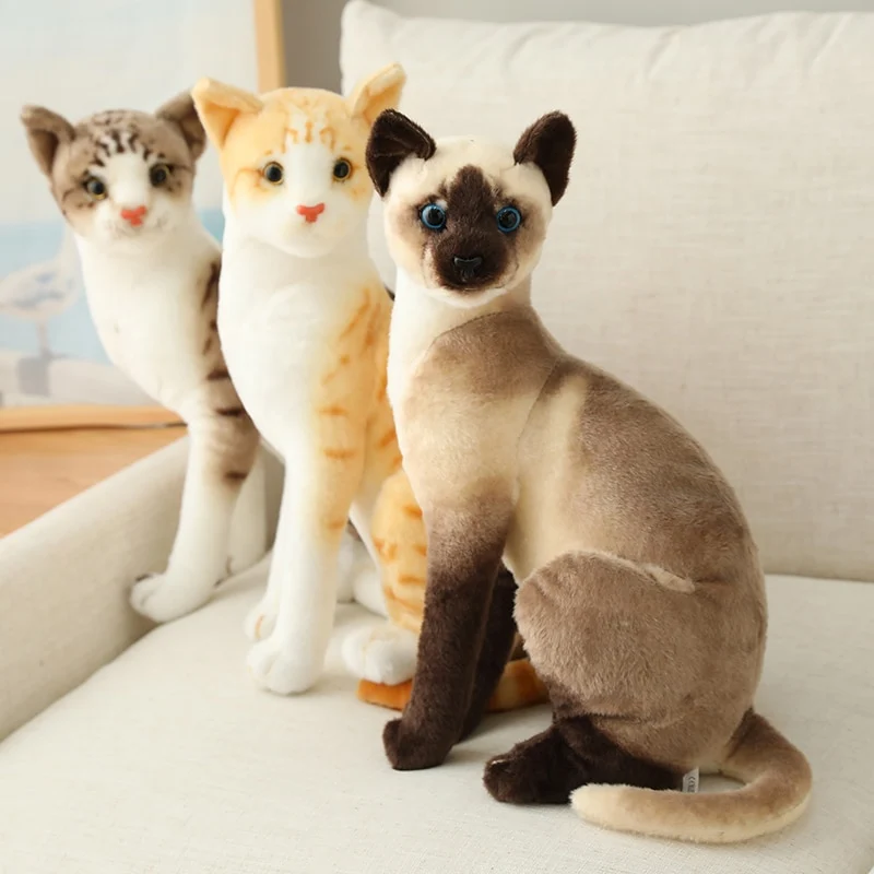 Siam Katze Plüsch Kuscheltier im Lebensechten Look