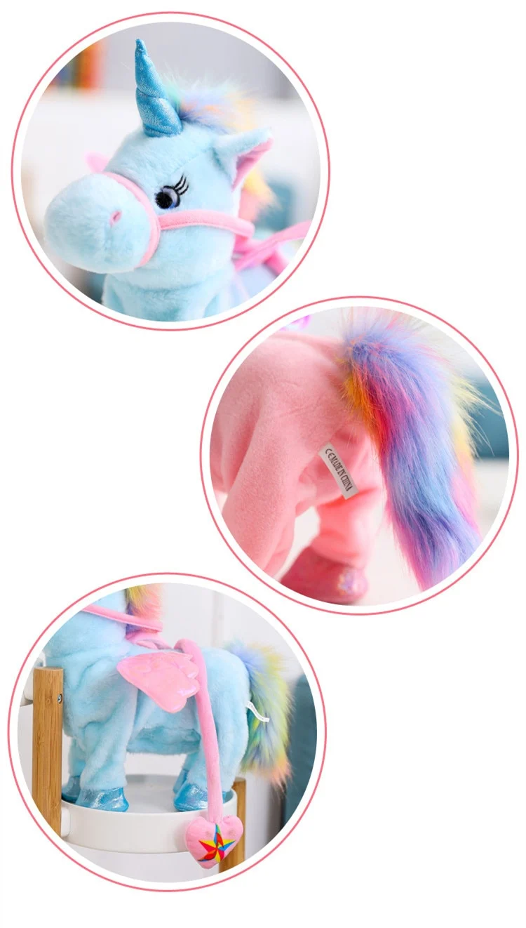 Lustiges gehendes Einhorn Kuscheltier Spielzeug (ca. 35cm)