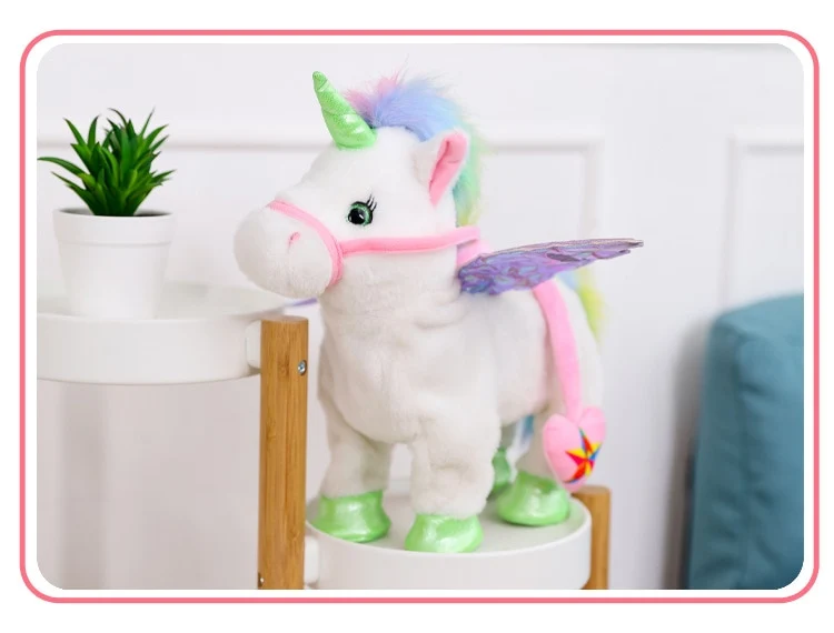 Lustiges gehendes Einhorn Kuscheltier Spielzeug (ca. 35cm)