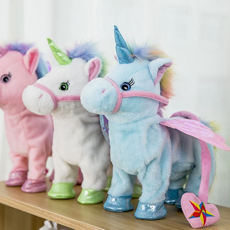 Lustiges gehendes Einhorn Kuscheltier Spielzeug (ca. 35cm)