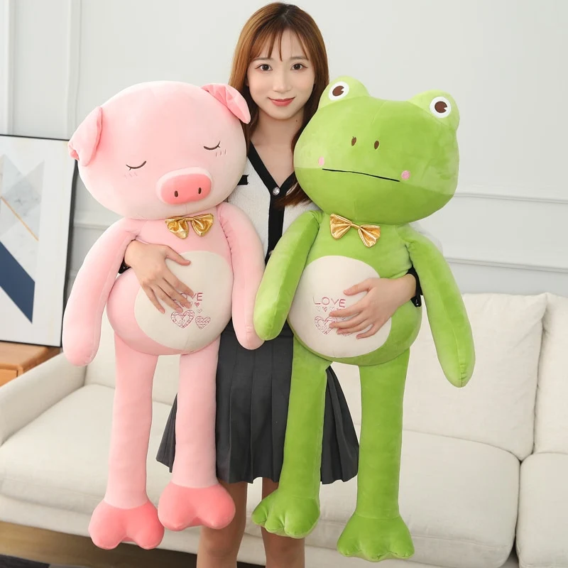 Tolle Comic Kuscheltiere - Frosch, Schwein, Hase oder Pferd (55cm oder 90cm)