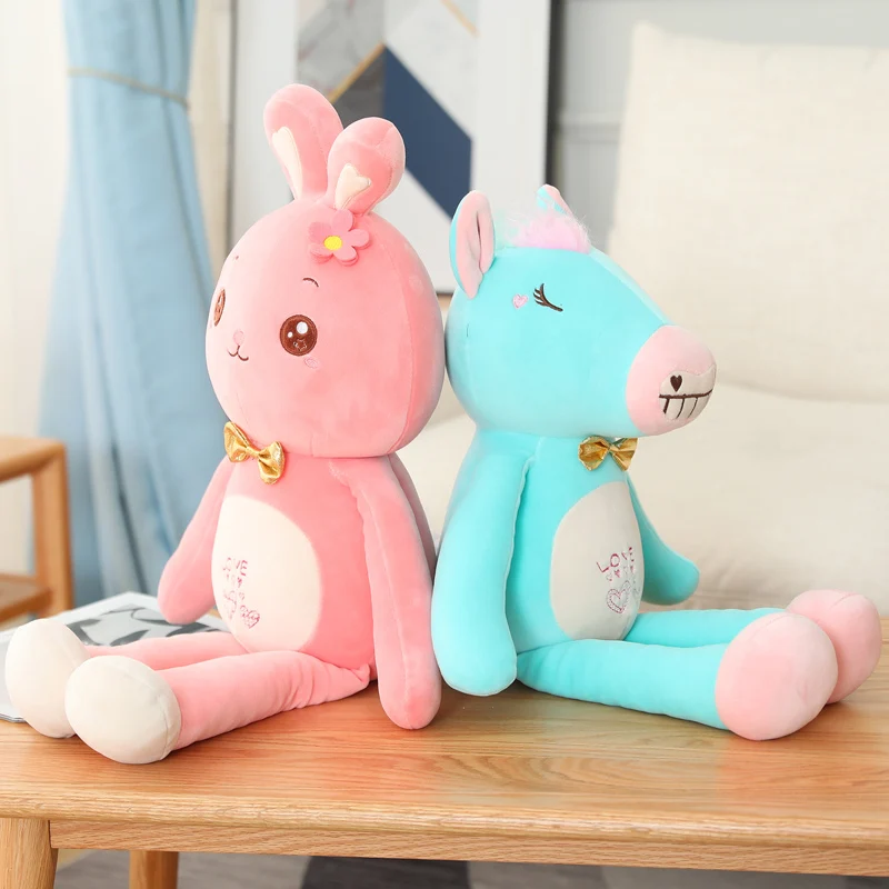 Tolle Comic Kuscheltiere - Frosch, Schwein, Hase oder Pferd (55cm oder 90cm)