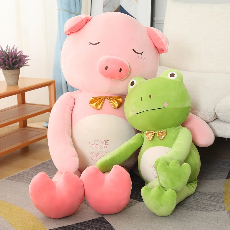 Tolle Comic Kuscheltiere - Frosch, Schwein, Hase oder Pferd (55cm oder 90cm)