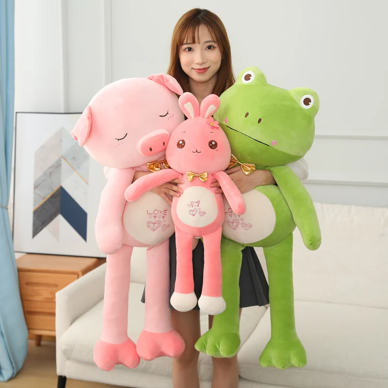 Tolle Comic Kuscheltiere - Frosch, Schwein, Hase oder Pferd (55cm oder 90cm)