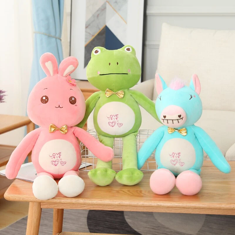 Tolle Comic Kuscheltiere - Frosch, Schwein, Hase oder Pferd (55cm oder 90cm)