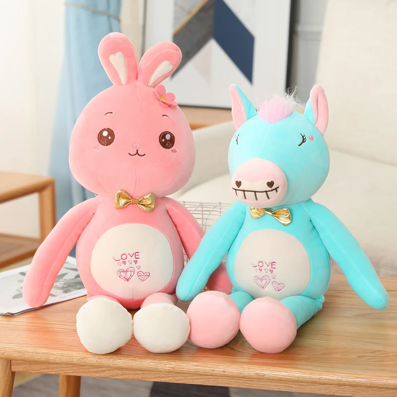 Tolle Comic Kuscheltiere - Frosch, Schwein, Hase oder Pferd (55cm oder 90cm)