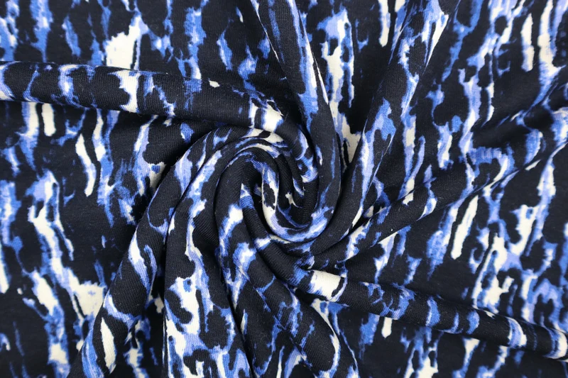 Viskosejersey Action Paint - blau