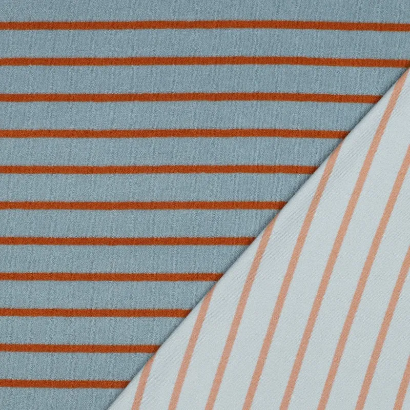 Frottee Stoff Yarn Dyed Stripes by Poppy - blau/braun