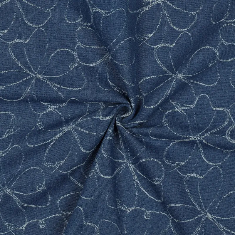 Denim Jeans Jacquard Blumen by Poppy