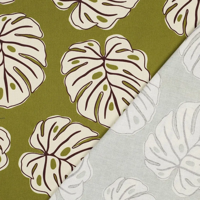 Canvas Leaves natur/khaki