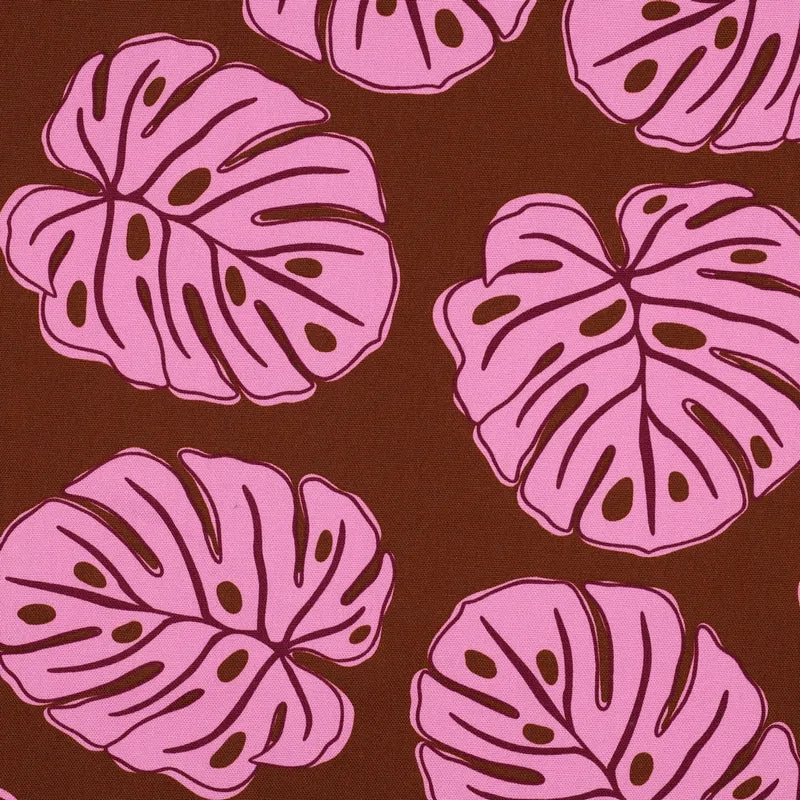 Canvas Leaves pink/braun