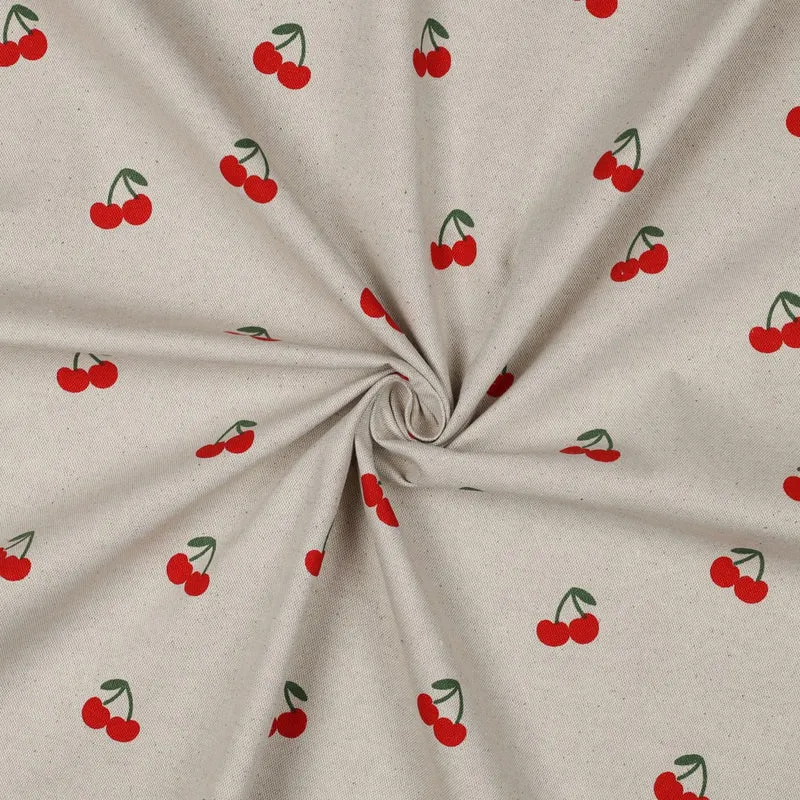 Canvas Leinen Optik Natural Cherries