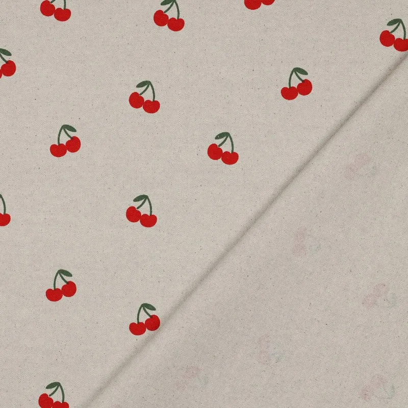 Canvas Leinen Optik Natural Cherries