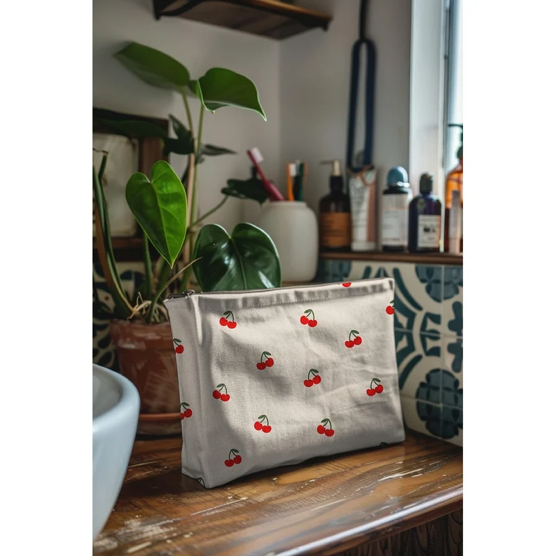 Canvas Leinen Optik Natural Cherries