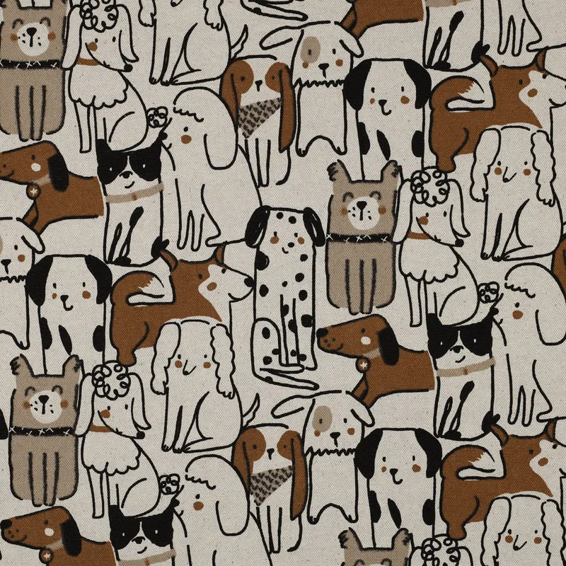 Canvas Leinen Optik Natural Dogs