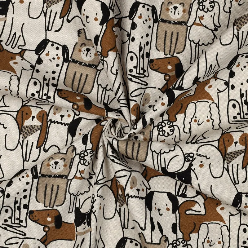 Canvas Leinen Optik Natural Dogs