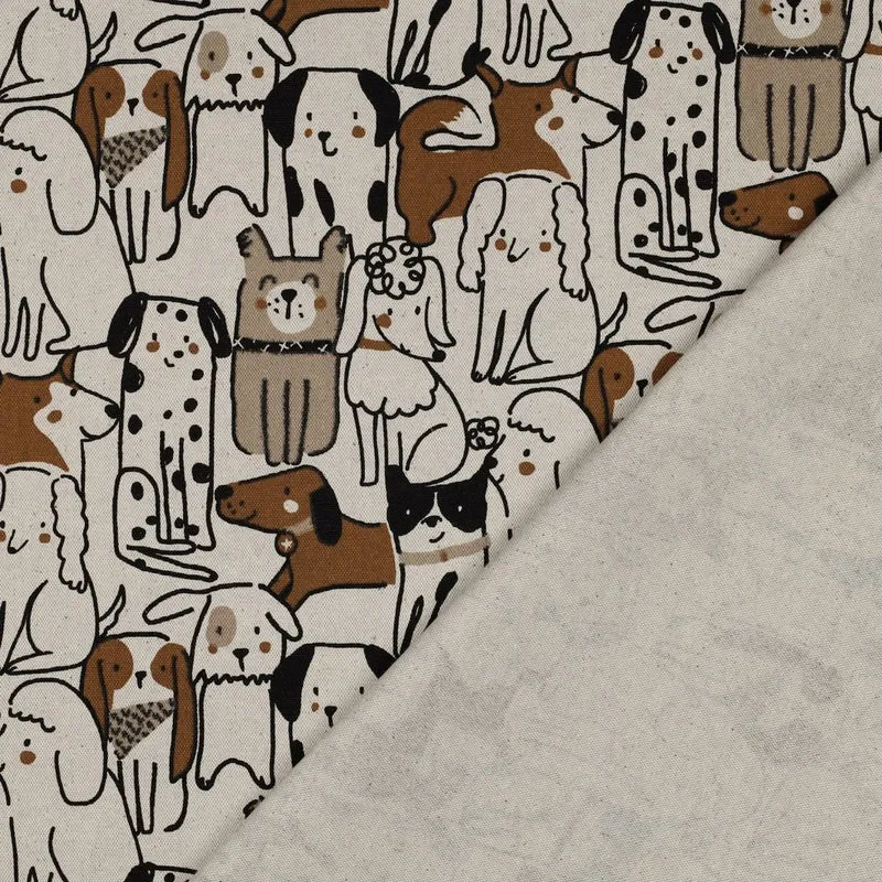 Canvas Leinen Optik Natural Dogs