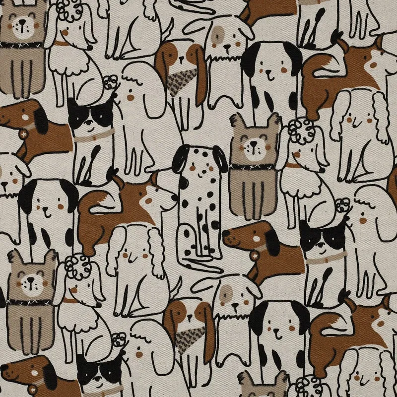 Canvas Leinen Optik Natural Dogs