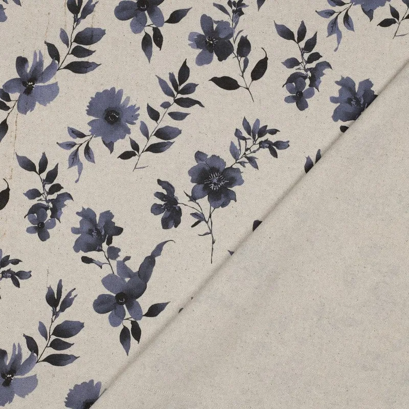 Canvas Leinen Optik Natural Flowers