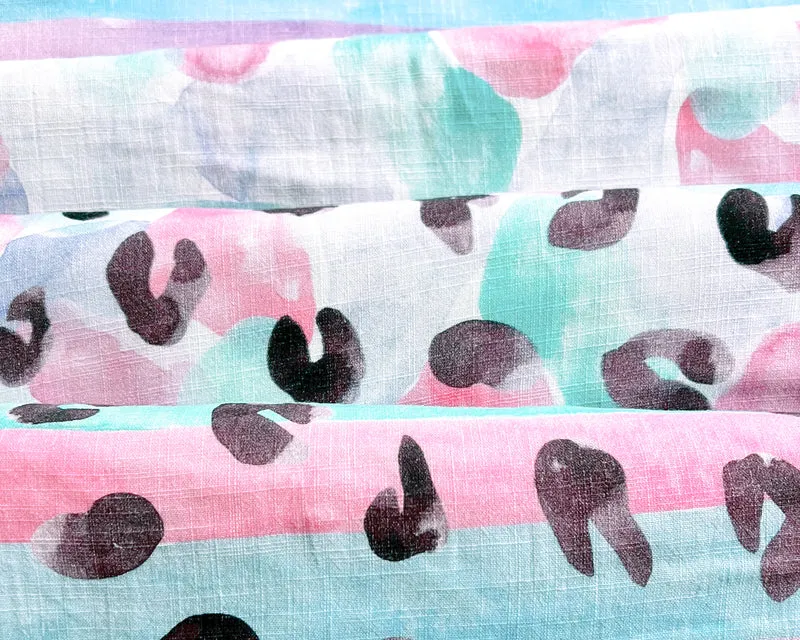Double Slub Musselin Leo Print by Hip Som Hap